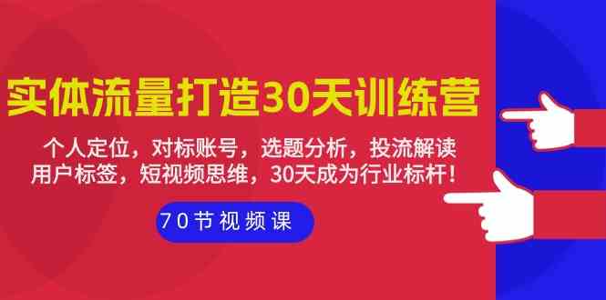 实体流量打造30天训练营：个人定位，对标账号，选题分析，投流解读（70节）-搞钱社