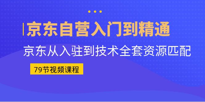 京东自营入门到精通：京东从入驻到技术全套资源匹配（79节课）-搞钱社