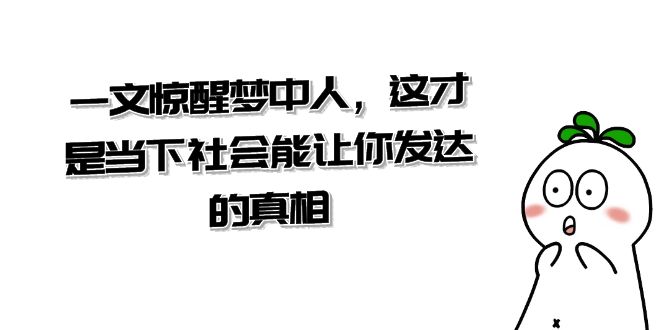 某公众号付费文章《一文 惊醒梦中人，这才是当下社会能让你发达的真相》-搞钱社