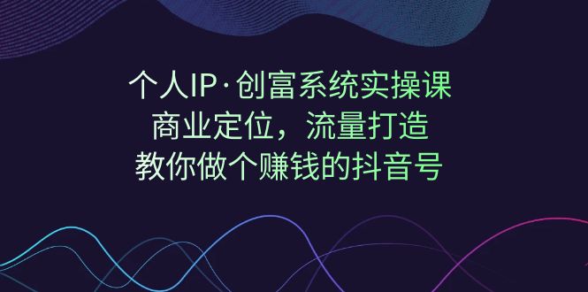 个人IP·创富系统实操课：商业定位，流量打造，教你做个赚钱的抖音号-搞钱社