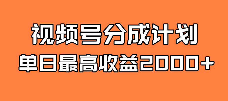 全新蓝海 视频号掘金计划 日入2000+-搞钱社