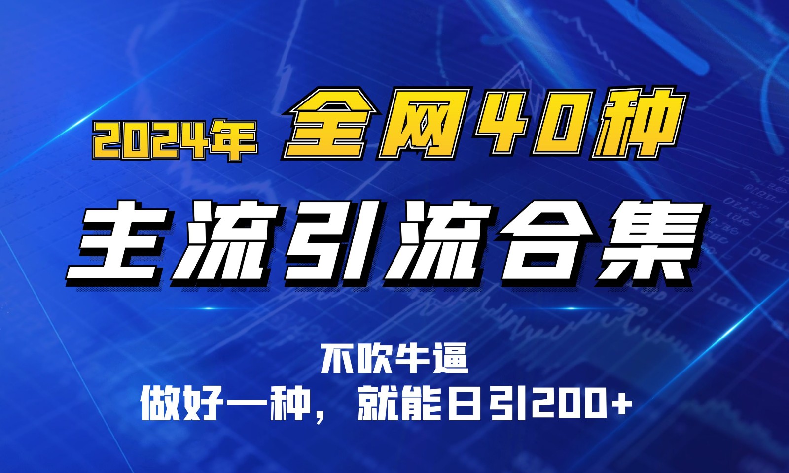 2024年全网40种暴力引流合计，做好一样就能日引100+-搞钱社