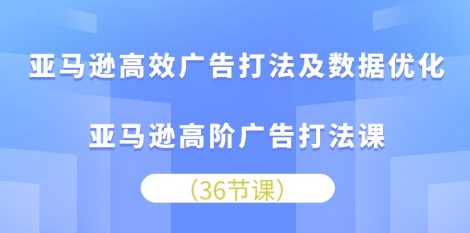 （10649期）亚马逊高效广告打法及数据优化，亚马逊高阶广告打法课-搞钱社