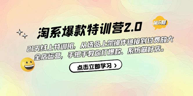 淘系爆款特训营2.0【第六期】从选品上架到付费放大 全店运营 打爆款 做好店-搞钱社