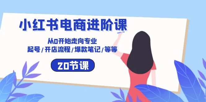 小红书电商进阶课：从0开始走向专业 起号/开店流程/爆款笔记/等等（20节）-搞钱社