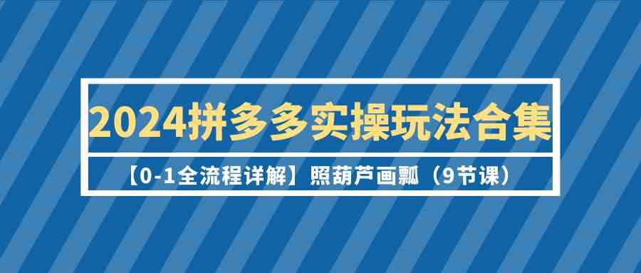 2024拼多多实操玩法合集【0-1全流程详解】照葫芦画瓢（9节课）-搞钱社