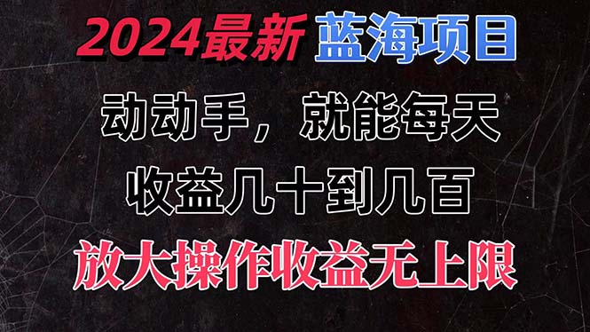 有手就行的2024全新蓝海项目，每天1小时收益几十到几百，可放大操作-搞钱社