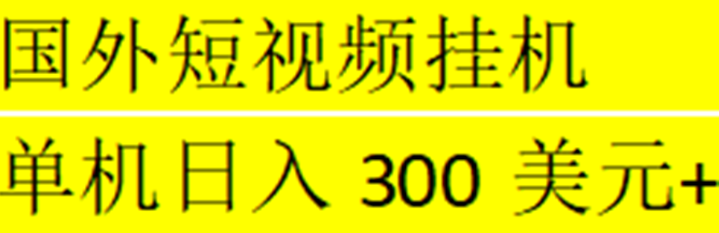 海外暴力短视频挂机全自动撸美金 单机日入300美元+【脚本免费+一对一指导】-搞钱社