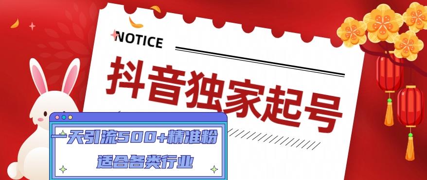 抖音独家起号，一天引流500+精准粉，适合各类行业（9节视频课）-搞钱社