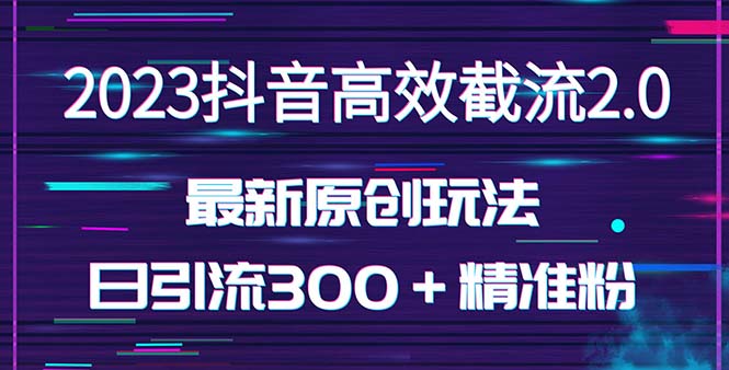 日引300＋创业粉，独家抖音高效截流2.0玩法（价值1280）-搞钱社