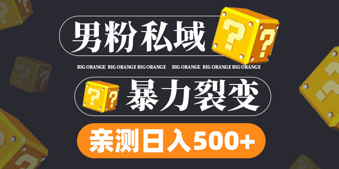 男粉私域项目：亲测男粉裂变日入500+（视频教程）-搞钱社