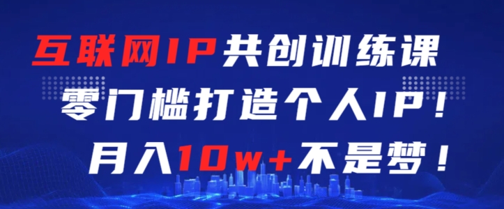 互联网IP共创训练课，零门槛零基础打造个人IP，月入10w+不是梦-搞钱社