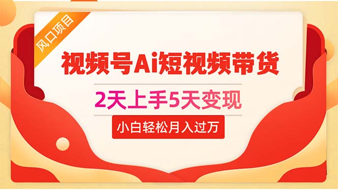 （10807期）2天上手5天变现视频号Ai短视频带货0粉丝0基础小白轻松月入过万-搞钱社