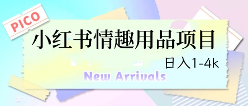 最新小红书情趣用品项目，日入1-4k-搞钱社