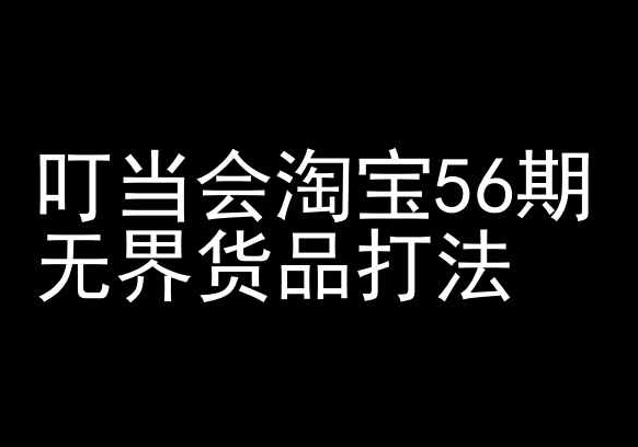 叮当会淘宝56期：无界货品打法-淘宝开店教程-搞钱社