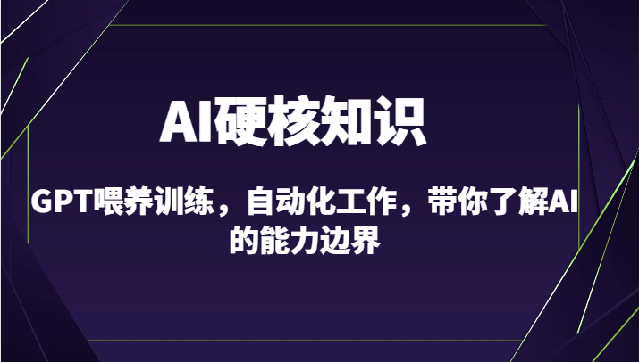 AI硬核知识-GPT喂养训练，自动化工作，带你了解AI的能力边界（10节课）-搞钱社