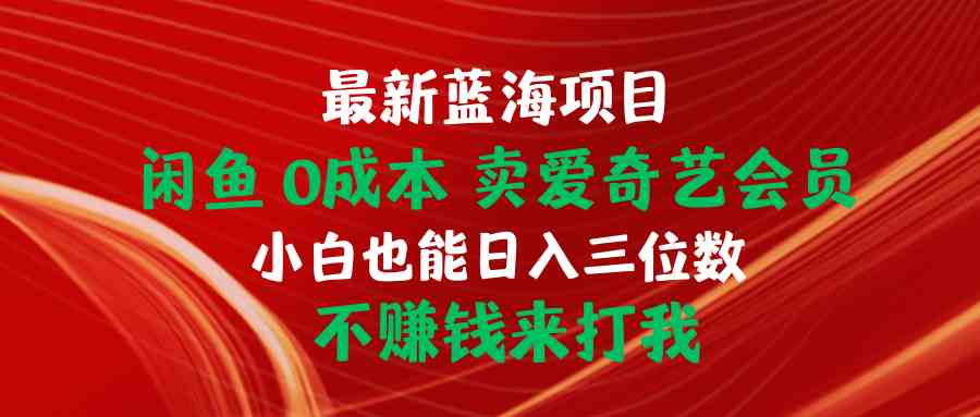 （10117期）最新蓝海项目 闲鱼0成本 卖爱奇艺会员 小白也能入三位数 不赚钱来打我-搞钱社