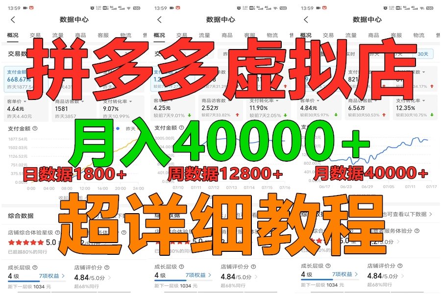 拼多多虚拟电商训练营月入40000+，全网最详细，你做你也行，暴利稳定长久-搞钱社