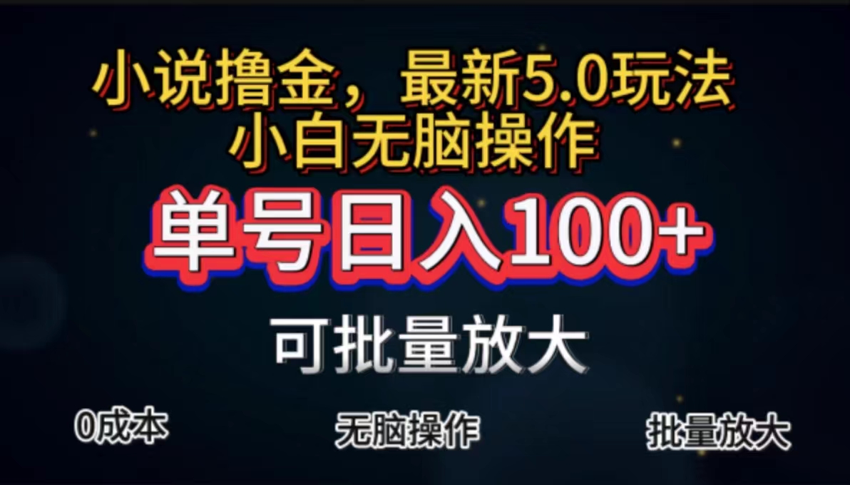 全自动小说撸金，单号日入100+小白轻松上手，无脑操作-搞钱社