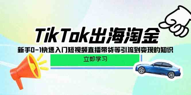 （10035期）TikTok-出海淘金，新手0-1快速入门短视频直播带货等引流到变现的知识-搞钱社