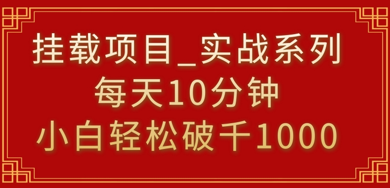 挂载项目，小白轻松破1000，每天10分钟，实战系列保姆级教程-搞钱社