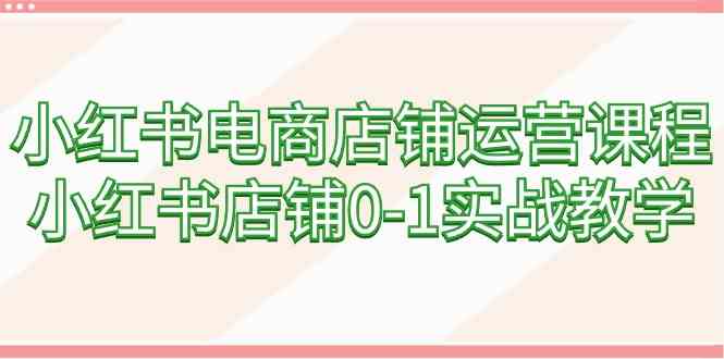 （9249期）小红书电商店铺运营课程，小红书店铺0-1实战教学（60节课）-搞钱社