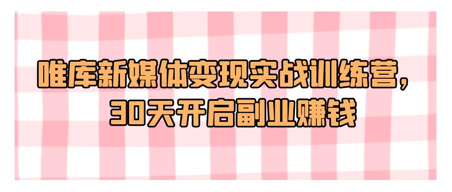 『自媒体』唯库新媒体变现实战训练营，30天开启副业赚钱-搞钱社