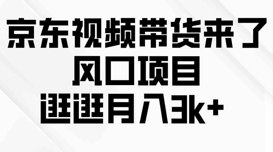 （10025期）京东短视频带货来了，风口项目，逛逛月入3k+-搞钱社