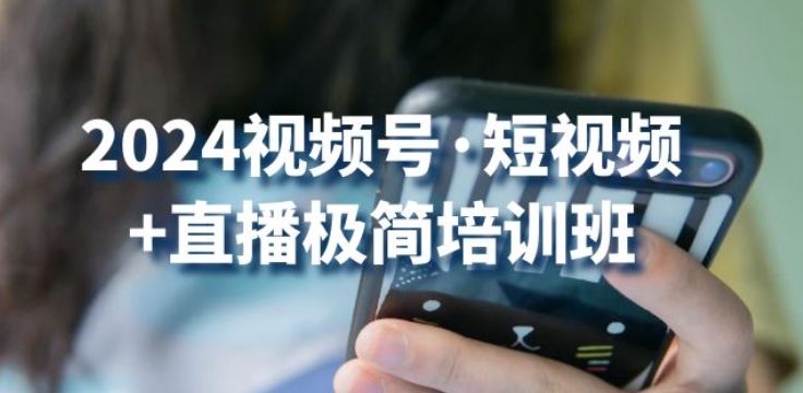 2024视频号·短视频+直播极简培训班：抓住视频号风口，流量红利-搞钱社