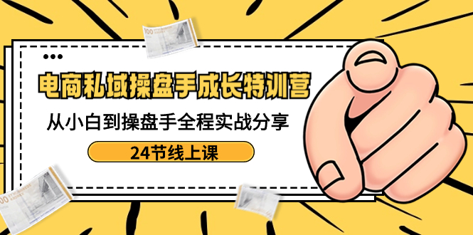 电商私域-操盘手成长特训营：从小白到操盘手全程实战分享-24节线上课-搞钱社