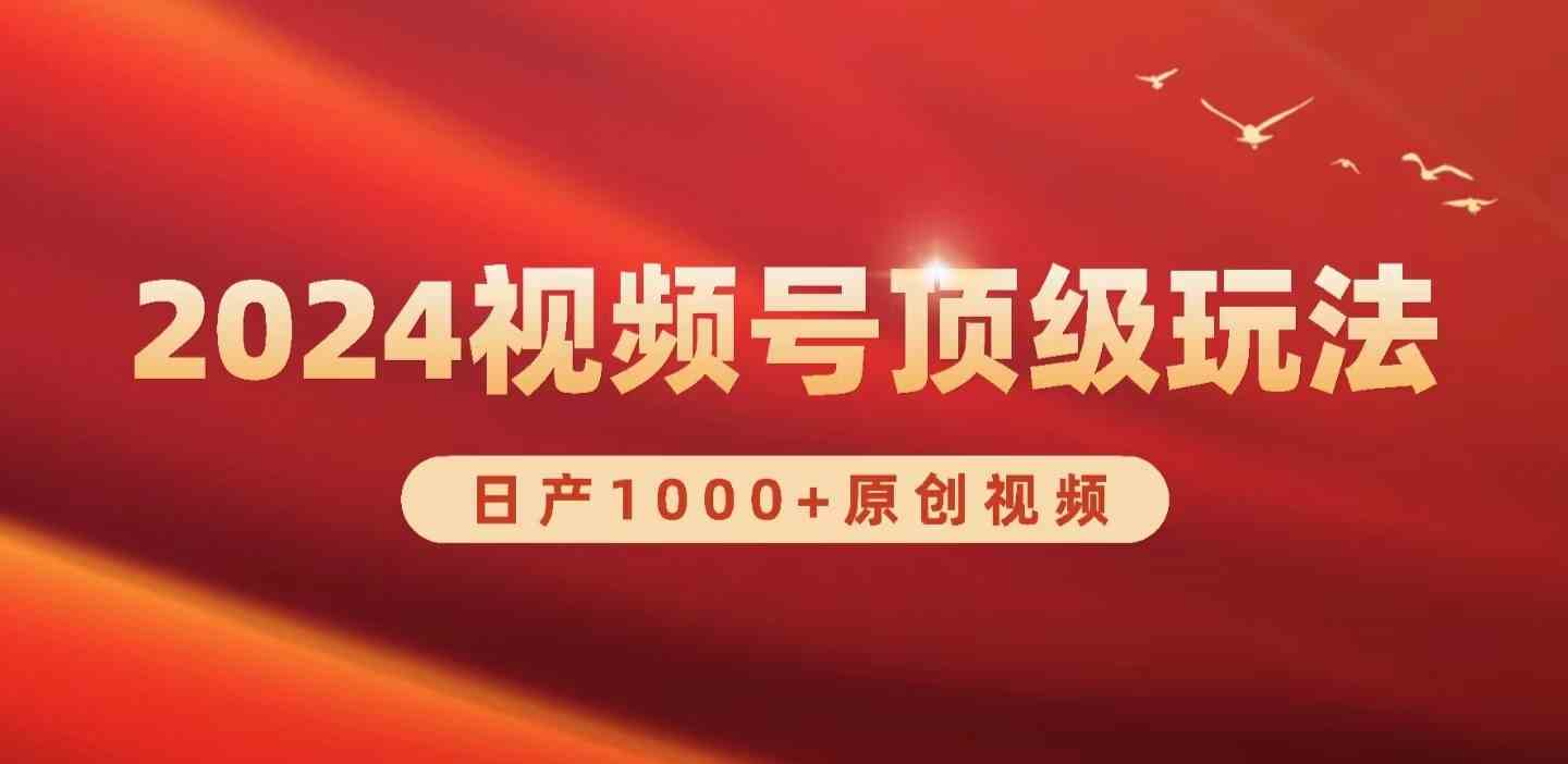 （9905期）2024视频号新赛道，日产1000+原创视频，轻松实现日入3000+-搞钱社