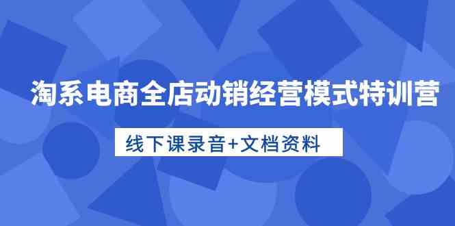 （10192期）淘系电商全店动销经营模式特训营，线下课录音+文档资料-搞钱社