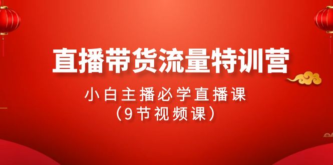 2024直播带货流量特训营，小白主播必学直播课（9节视频课）-搞钱社