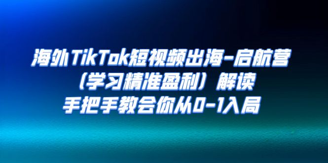 海外TikTok短视频出海-启航营（学习精准盈利）解读，手把手教会你从0-1入局-搞钱社