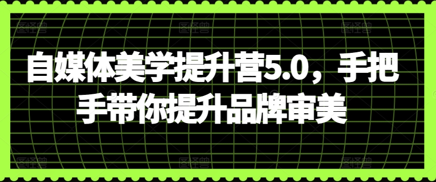 自媒体美学提升营5.0，手把手带你提升品牌审美-搞钱社