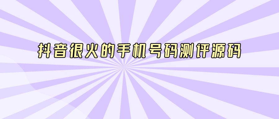 『网站源码』抖音很火的手机号码测评源码-搞钱社