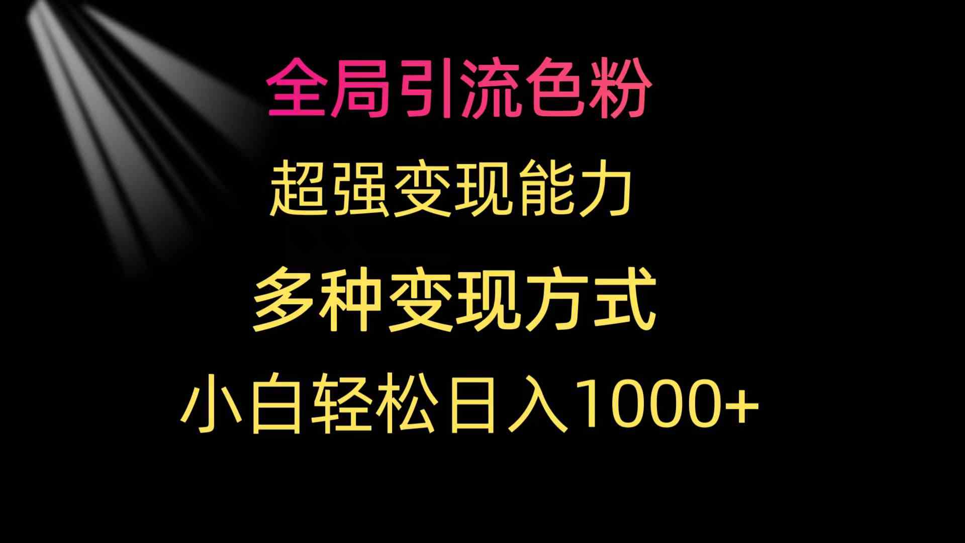 （9680期）全局引流色粉 超强变现能力 多种变现方式 小白轻松日入1000+-搞钱社