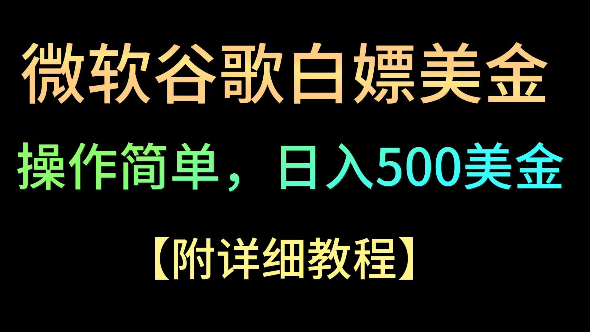 微软谷歌项目3.0，轻松日赚500+美金，操作简单，小白也可轻松入手！-搞钱社