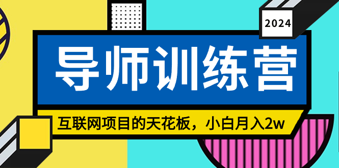 《导师训练营》互联网项目的天花板，小白月入2w-搞钱社