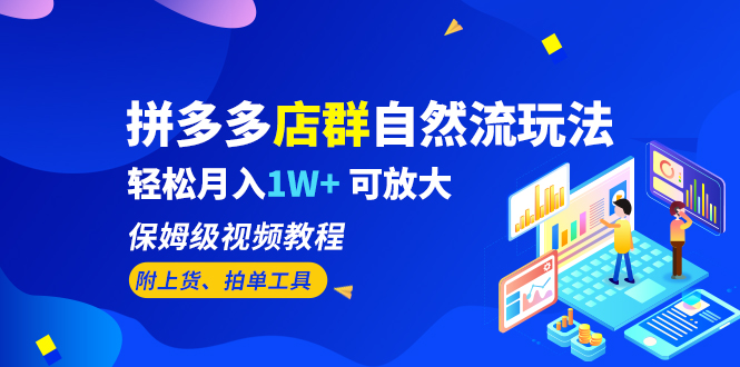 拼多多店群自然流玩法，轻松月入1W+ 保姆级视频教程（附上货、拍单工具）-搞钱社