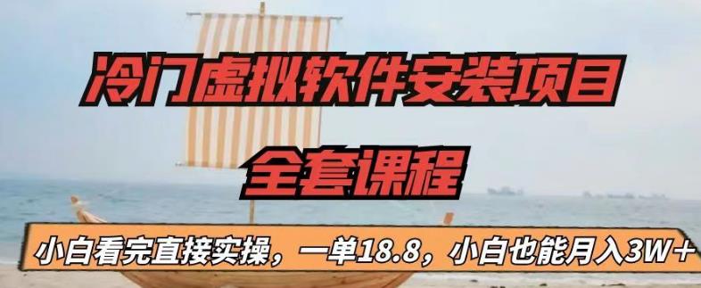 冷门虚拟软件安装项目，一单18.8，小白也能月入3W＋-搞钱社