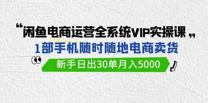 （9547期）闲鱼电商运营全系统VIP实战课，1部手机随时随地卖货，新手日出30单月入5000-搞钱社