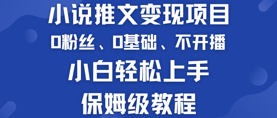 小说推文变现项目 0基础 不开播 小白轻松上手 保姆级教程-搞钱社