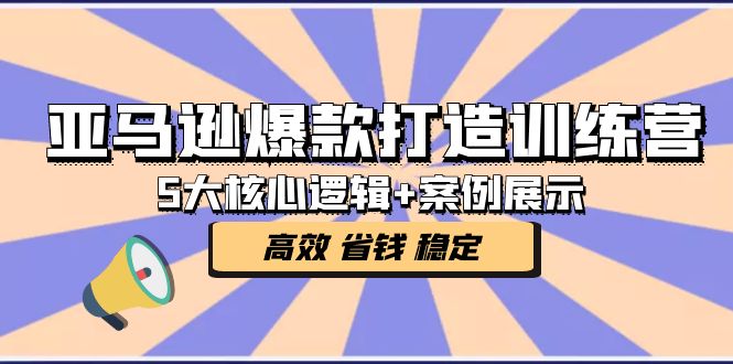 亚马逊爆款打造训练营：5大核心逻辑+案例展示 打造爆款链接 高效 省钱 稳定-搞钱社