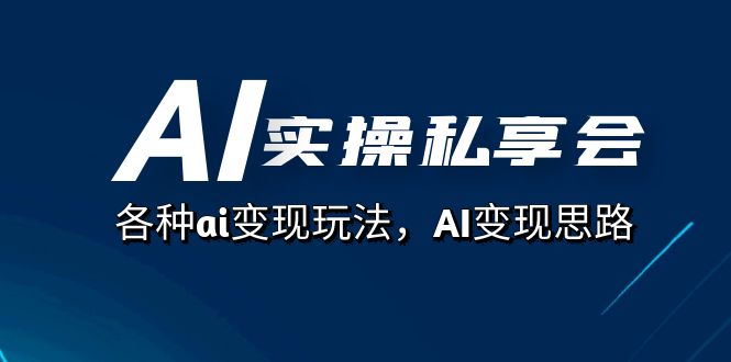 AI实操私享会，各种ai变现玩法，AI变现思路（67节课）-搞钱社