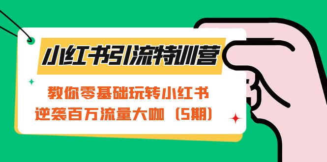 小红书引流特训营-第5期：教你零基础玩转小红书，逆袭百万流量大咖-搞钱社