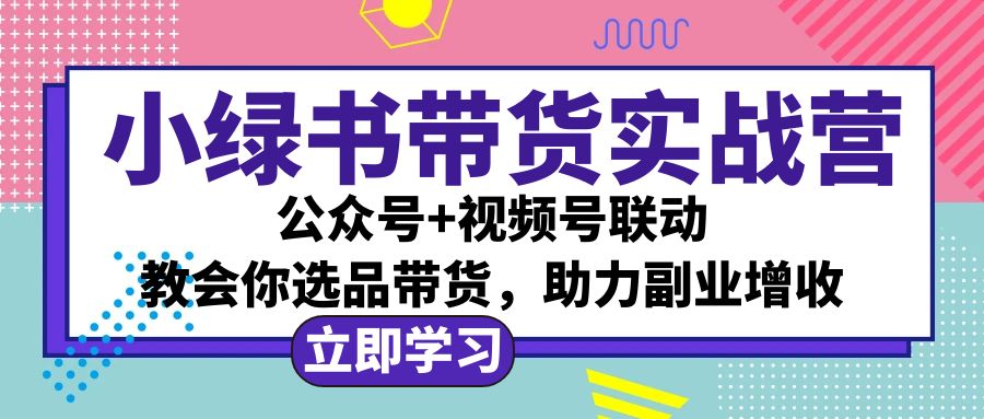 （12848期）小绿书AI带货实战营：公众号+视频号联动，教会你选品带货，助力副业增收-搞钱社