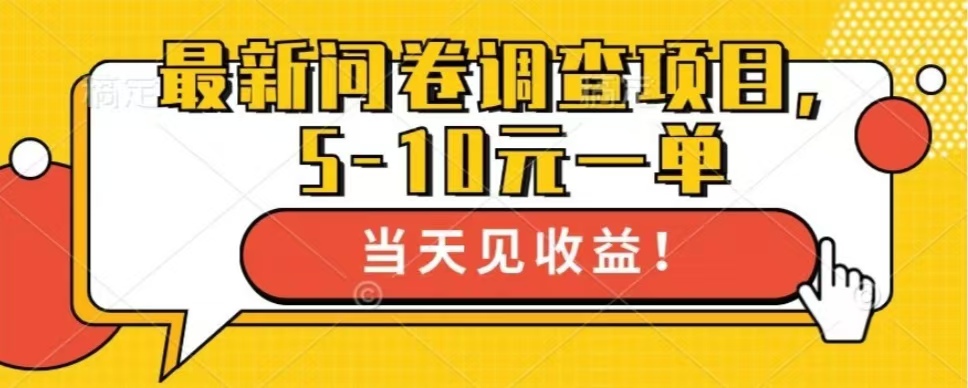 最新问卷调查项目，共12个平台，单日零撸100＋-搞钱社