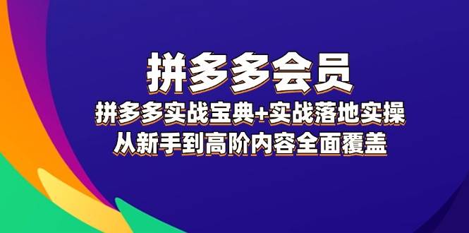 拼多多 会员，拼多多实战宝典+实战落地实操，从新手到高阶内容全面覆盖-搞钱社