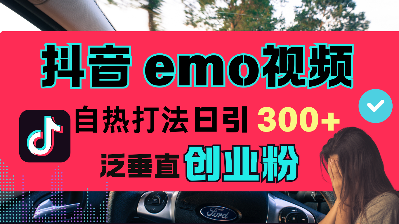 抖音“EMO视频”自热流打法，日引300+泛垂直创业粉-搞钱社